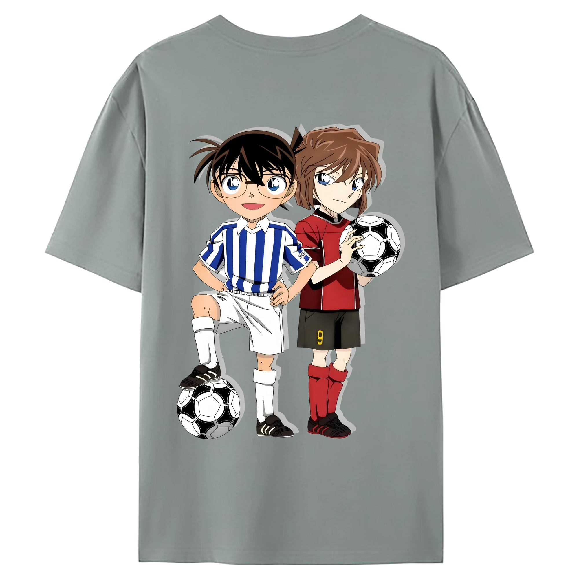 （画像用） 名探偵コナン 灰原 哀 はいばら あい Detective Conan Anita Hailey、Vi Graythorn Haibara Ai 綿100％ メンズ半袖Tシャツ（バックプリント） 通気性